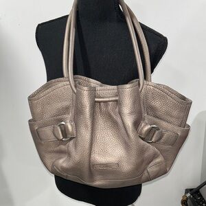 Cole Haan Pebbled Leather Pewter Tote Bag